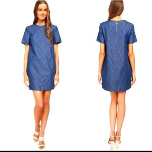 Kate Spade "Be Darling" Quilted Chambray Quilted Shift Dress